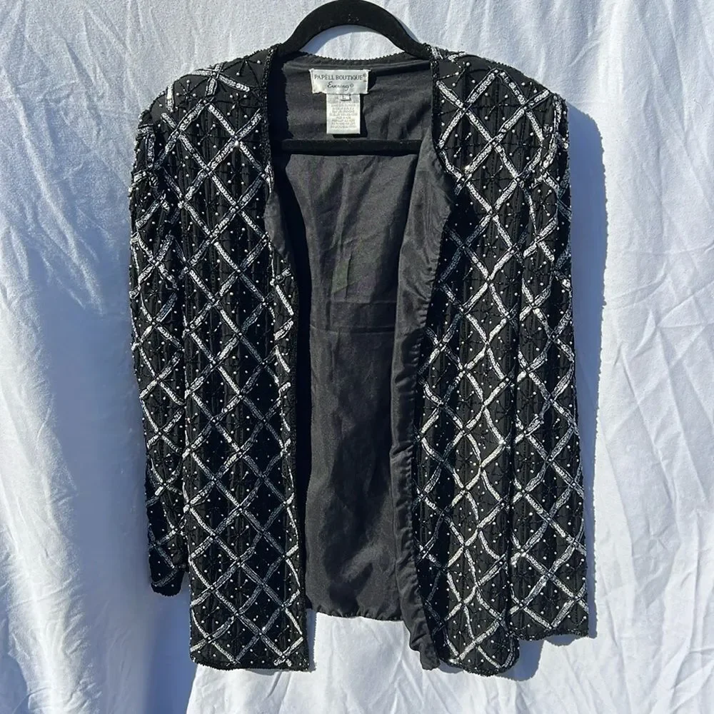 Vintage Papell Boutique Evening Jacket – Size Large ✨